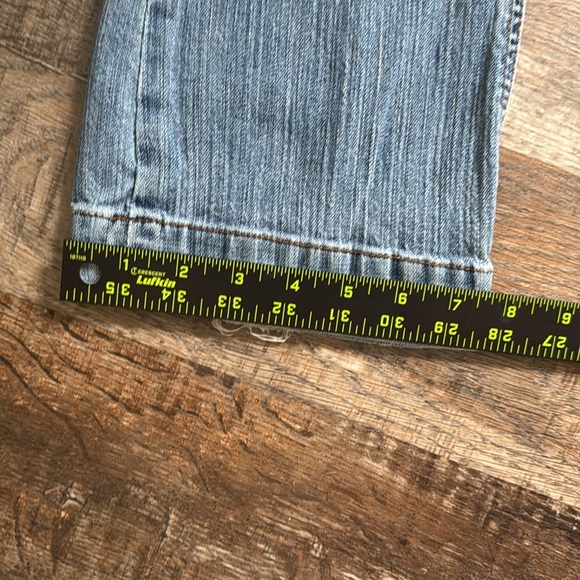 Dollhouse Blue Boot Cut Ripped Jeans with Distressed Patchwork size 3/4 - Picture 13 of 14